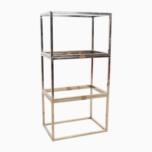Meuble d'Étagère en Métal Chromé
