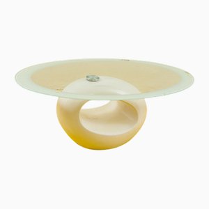 Vintage Glass Coffee Table with Rigid Plastic Base