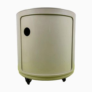 Revolving Bedside Table in Plastic with Wheels by Anna Castelli, 1970s