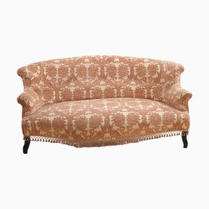 Sofa in Wood and Damask Fabric