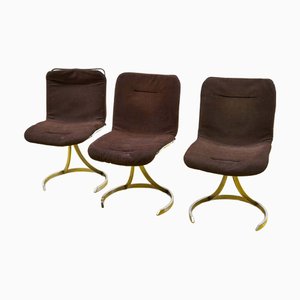 Chromed Metal Chairs, 1970s, Set of 3