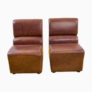 Set of Eco-Leather Disco Chairs, 1970s