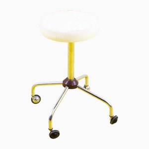 Tabouret Industriel avec Assise Rembourrée, 1970s