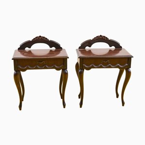 Vintage Wooden Bedside Tables, Set of 2