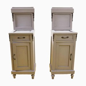 Bedside Tables in Dove Gray Wood, Set of 2