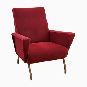 Roter Vintage Sessel, 1950er