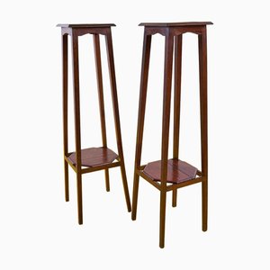 Vintage Pflanzgefäße aus Holz, 2er Set