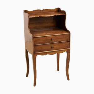 Wooden Bedside Table with Two Drawers