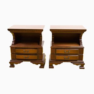 Vintage Wooden Bedside Tables, Set of 2