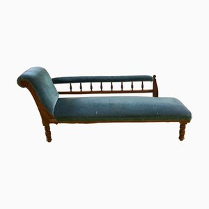 Dormeuse Sofa in Wood and Velvet
