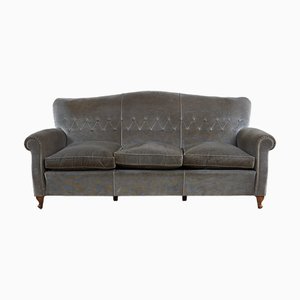 Vintage Gray Velvet Sofa