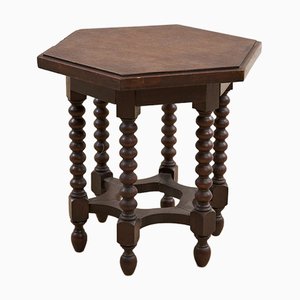 Table Basse Hexagonale Vintage en Bois
