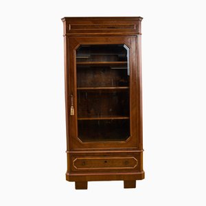 Antique Bookcase with Cut Glass