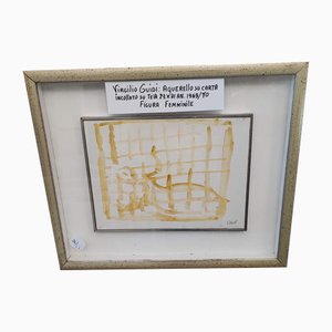 Virgilio Guidi, Aquarelle sur Carton
