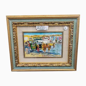 Walter Piacesi, Untitled, Oil on Panel, Framed