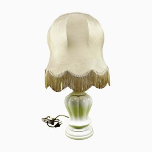 Vintage Table Lamp with Ceramic Base and Fabric Lampshade