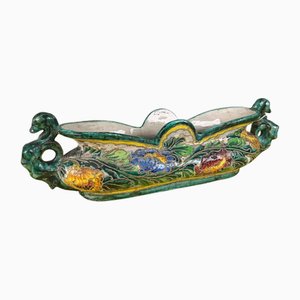 Hand Painted and Decorated Majolica Vase