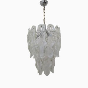 Kronleuchter mit Blütenblättern aus Muranoglas, 2980er