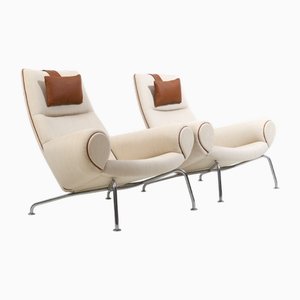 Early Hans Wegner Queen Chairs by Johannes Hansen, 1960s, Set of 2