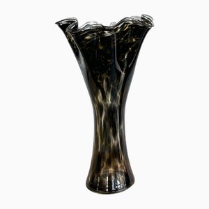 Vintage Large Murano Glass Vase with Ocelot Pattern, Italy, 1970s