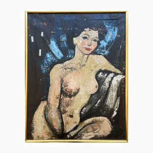 Weiblicher Akt, 1950er, Öl auf Leinwand