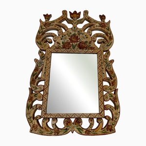 Miroir Peint à la Main, Hongrie, 20ème Siècle