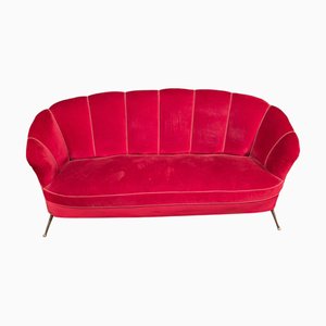 Shell Sofa in Velvet, 1950s