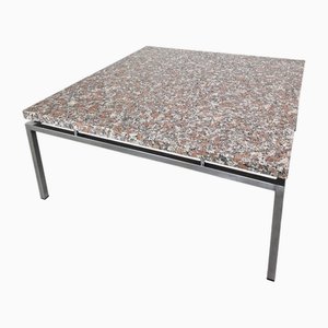 Table Basse Mid-Century en Granit sur Acier, Pays-Bas, 1970s