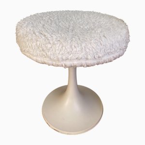 Vintage Space Age White Tulip Stool