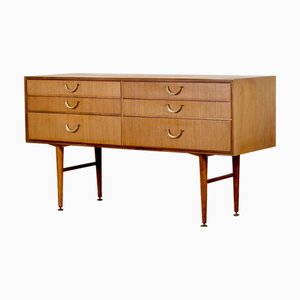 Cajonera Mid-Century moderna de teca de Meredew, años 60