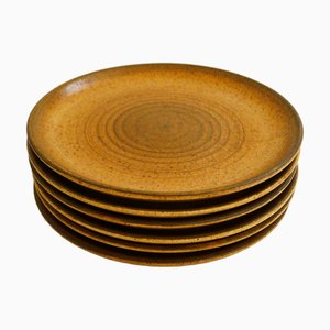 Small Stoneware Dessert Plates from Longchamp, France, 1960s, Set of 6