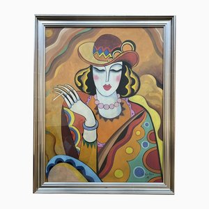 Frau mit Zigarette, Hugo Scheiber, 1920er, Gouache