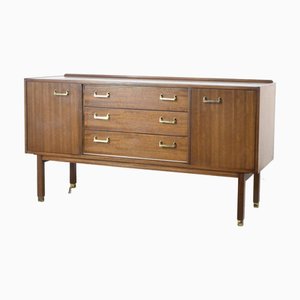 Credenza Mid-Century moderna in noce e ottone di Donald Gomme per G-Plan, anni '60