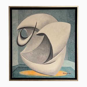 Abstract Oil on Canvas, 1967, Oil on Canvas & Wood, Framed