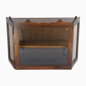 Grande Vitrine Murale en Bois et Verre avec Etagères