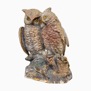 Decorative Ceramic Owl with Match Holder and Striker