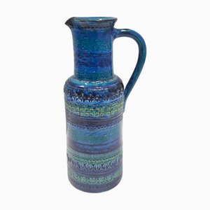 Vintage Rimini Krug Vase in Blau von A. Londi & F. Montelupo für Bitossi, 1970er