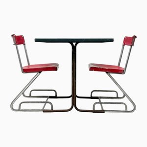 Aluminum Chairs with Matching Table by Cindy Crawford-Steiger for Embru, Set of 3
