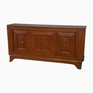 3-Door Sideboard in Oak with Curved Legs, 1950s