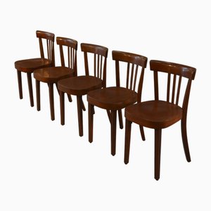 Chaises de Bistrot en Hêtre, 1960s, Set de 5