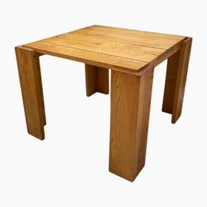 Square Pine Coffee Table, 1970s