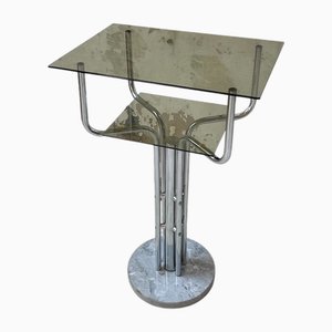 Glass and Marble Console Table, 1980s