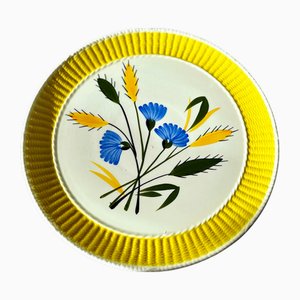 Assiette à Gâteau en Porcelaine Poterie de Gien Val Dor, 1970s