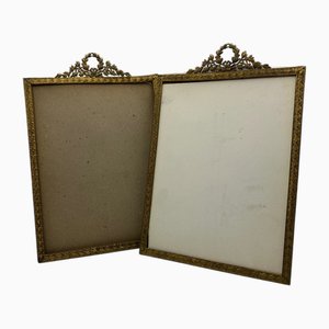 Antique French Brass Photo Frame, 1860, Set of 2