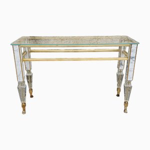 Consolle bacheca in ottone e marmo