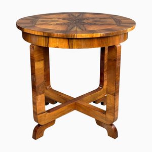 Mesa de comedor plegable Art Déco pequeña de nogal, años 30