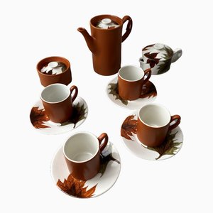 Set Espresso Vintage Peint à la Main par Oven King, Italie, 1960s, Set de 11