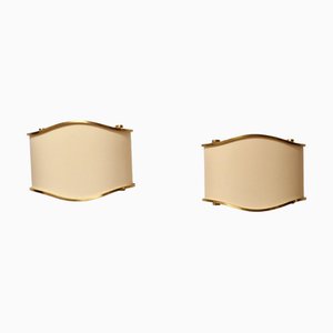 Brass Wall Lights, 1980s, Set of 2