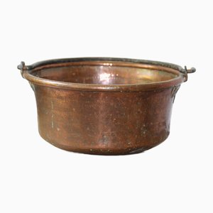 Copper Cauldron Forged Iron Handle, France