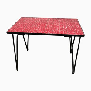 Roter Couchtisch aus Keramik, 1950er